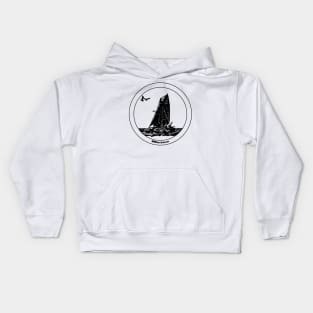 Maine - Gaff Rigged Cutter, Wooden Sailboat Sailing in Maine Kids Hoodie